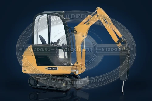 Мини-экскаватор JCB 8016 с гидромолотом Delta F-3