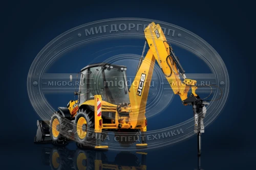Экскаватор-погрузчик JCB-5CX с гидромолотом Delta F-7